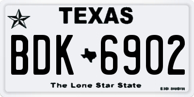 TX license plate BDK6902