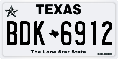 TX license plate BDK6912