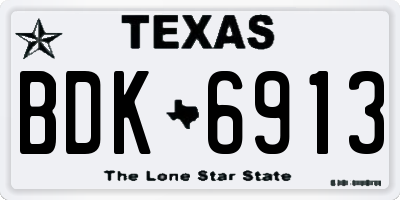 TX license plate BDK6913