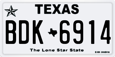 TX license plate BDK6914