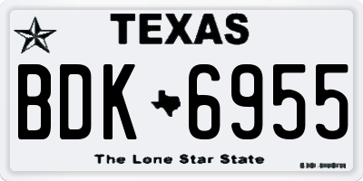 TX license plate BDK6955