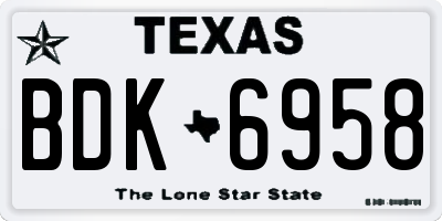 TX license plate BDK6958