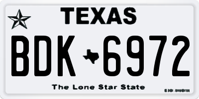 TX license plate BDK6972