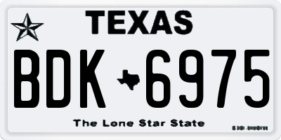 TX license plate BDK6975