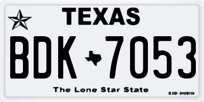 TX license plate BDK7053