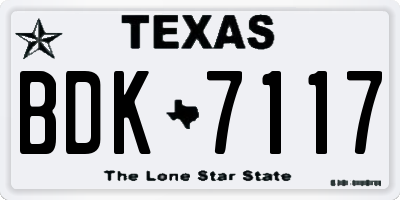 TX license plate BDK7117