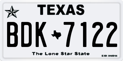 TX license plate BDK7122
