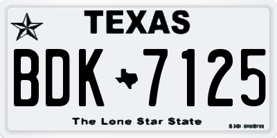 TX license plate BDK7125