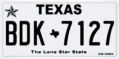 TX license plate BDK7127