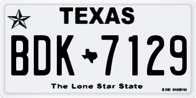 TX license plate BDK7129