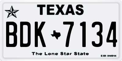 TX license plate BDK7134