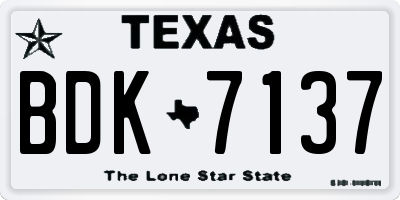 TX license plate BDK7137