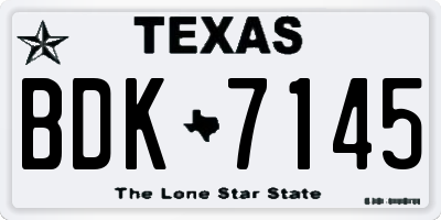 TX license plate BDK7145