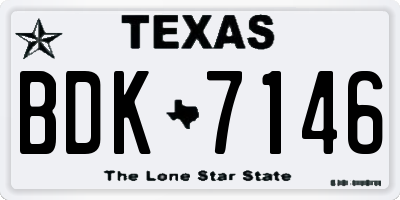 TX license plate BDK7146