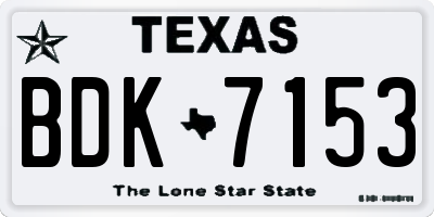TX license plate BDK7153