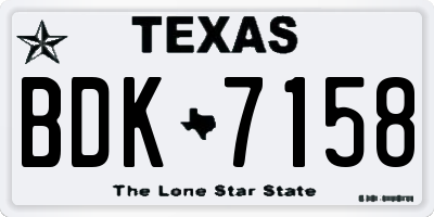 TX license plate BDK7158