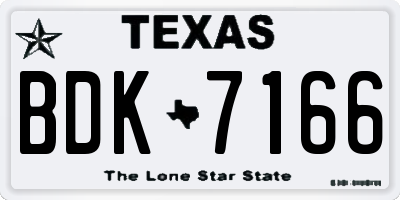TX license plate BDK7166