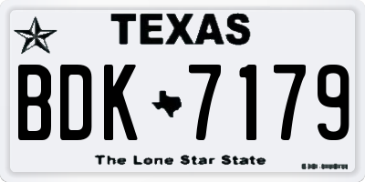 TX license plate BDK7179