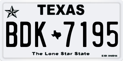 TX license plate BDK7195