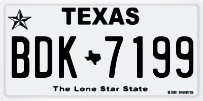 TX license plate BDK7199