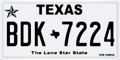TX license plate BDK7224