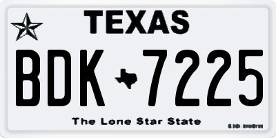 TX license plate BDK7225