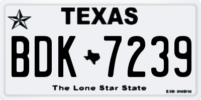 TX license plate BDK7239