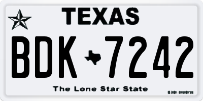 TX license plate BDK7242