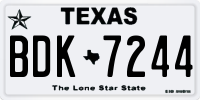 TX license plate BDK7244