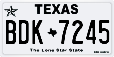 TX license plate BDK7245