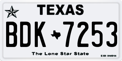 TX license plate BDK7253