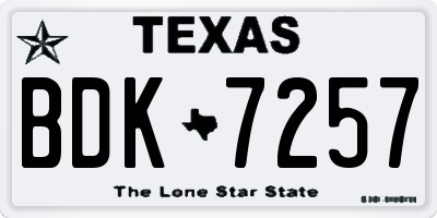 TX license plate BDK7257