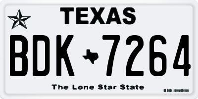 TX license plate BDK7264