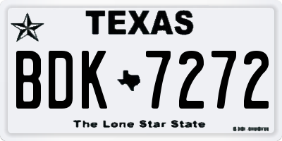 TX license plate BDK7272