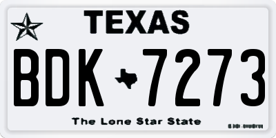 TX license plate BDK7273