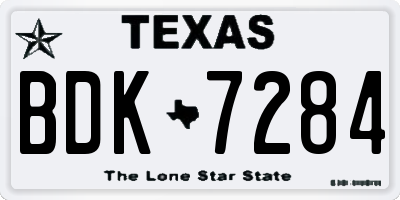 TX license plate BDK7284