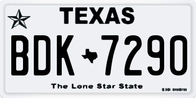 TX license plate BDK7290