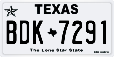 TX license plate BDK7291