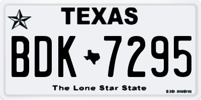 TX license plate BDK7295