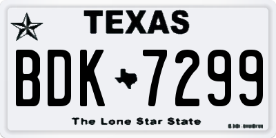 TX license plate BDK7299