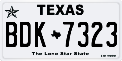 TX license plate BDK7323