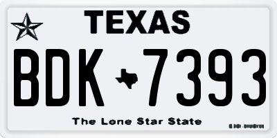 TX license plate BDK7393