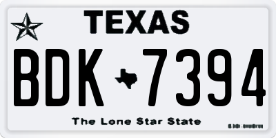 TX license plate BDK7394