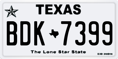 TX license plate BDK7399
