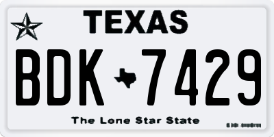 TX license plate BDK7429
