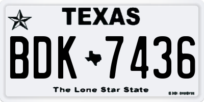 TX license plate BDK7436