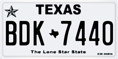 TX license plate BDK7440