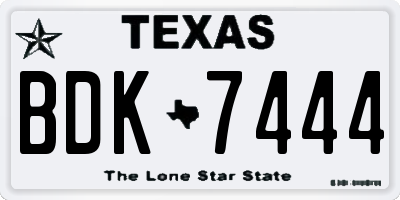 TX license plate BDK7444