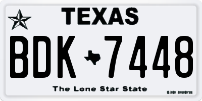 TX license plate BDK7448