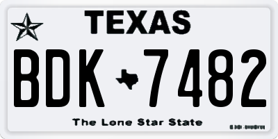 TX license plate BDK7482